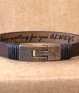 FREE SHIPPING-Bracelet For Men,Custom Men Jewelry,Personalized Men Leather Bracelet,Unisex Custom Bracelet,Leather Band Engraved