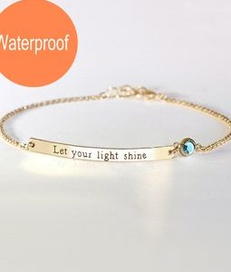 Quote bracelet, Personalized inspirational bracelet, Custom quote bracelet, Gold bar bracelet, Motivational personalized, Bridesmaids gift