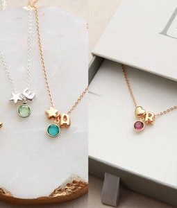 Birthstone Necklace  Children's Letter Necklace • Child Initial Necklace • Flower Girl Gift • Flower Girl Necklace • Birthday Gift MIRA