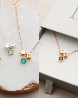 Birthstone Necklace Children's Letter Necklace • Child Initial Necklace • Flower Girl Gift • Flower Girl Necklace • Birthday Gift MIRA