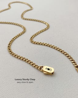 Engraved Miami Cuban Link Chain- 4mm Waterproof Gold Silver Monogram Necklace For Men