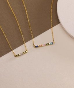 Baguette Birthstone Necklace, Family Birthstone Necklace, Personalized Gift, Mother's Birthstone Jewelry ,Gift for Mom,Birthday Gift