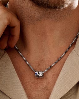 Custom Name Birthstone Necklace, Handmade Family Name Necklace with Beads, Mens Necklace, Birthday Gifts for Him, Fathers Day Gifts for Dad
