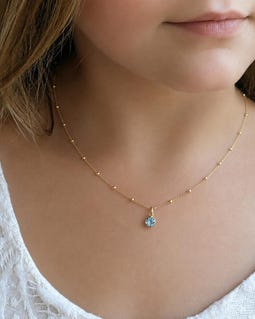 Toddler Birthstone Necklace, Little Girl Jewelry Gift, Kids Birthstone Necklace, Personalized Child Necklace, Dainty Gold Necklace for Girls